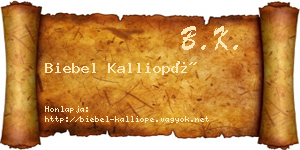 Biebel Kalliopé névjegykártya